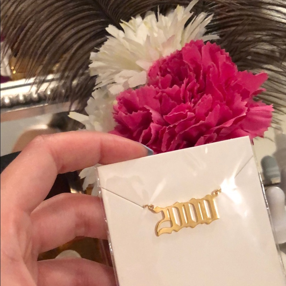 18k gold plated year necklace